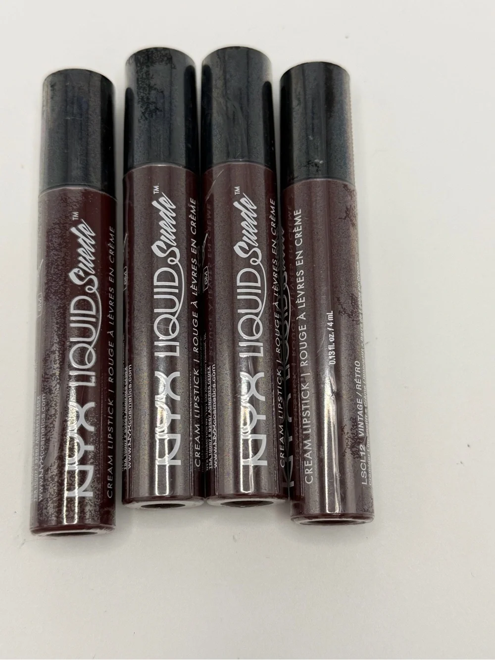 NYX Liquid Suede Cream Lipstick Set — Deep Berry Plum (4-Pack) vintage-12
